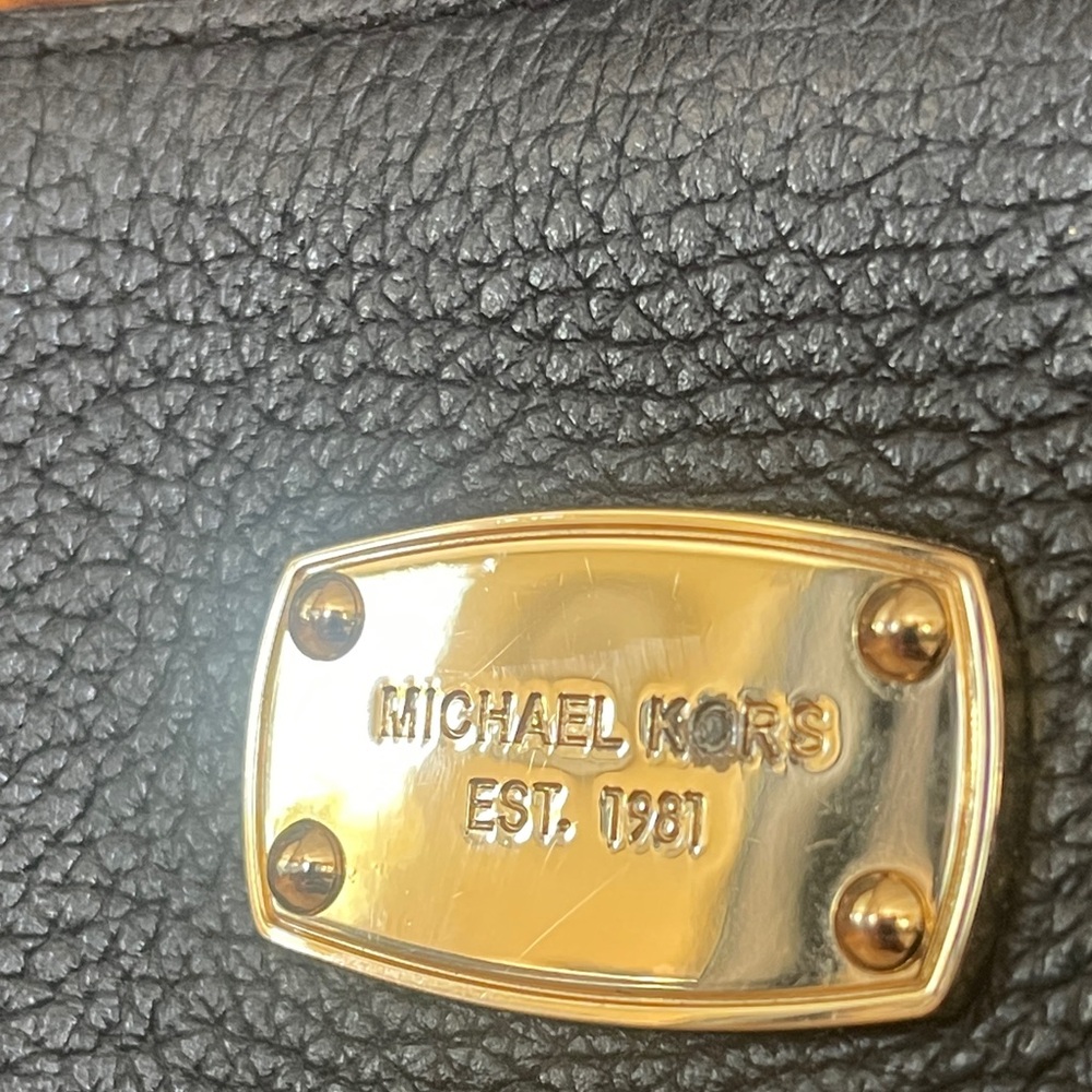 Michael Kors Black Satchel with Gold Accents - Picture 2 of 6